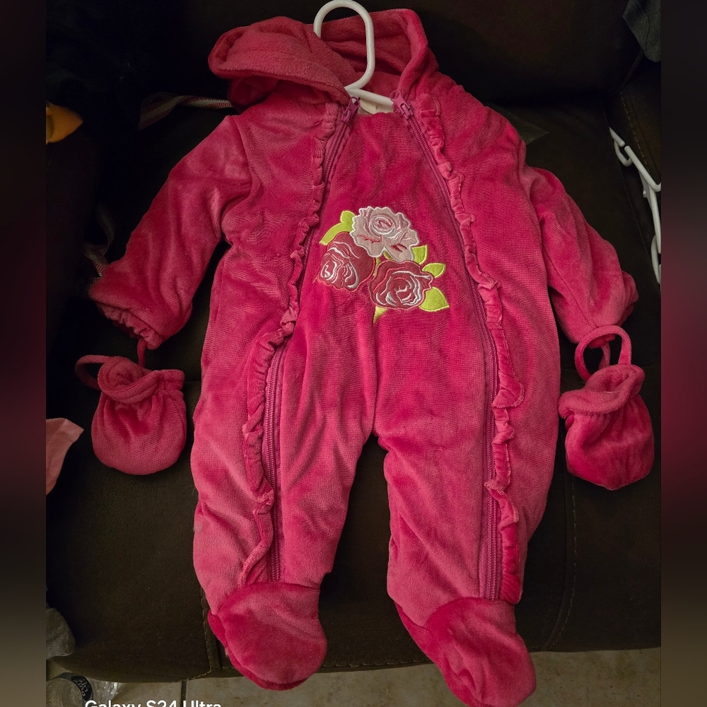 Pink Floral Kids One Piece